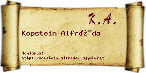 Kopstein Alfréda névjegykártya